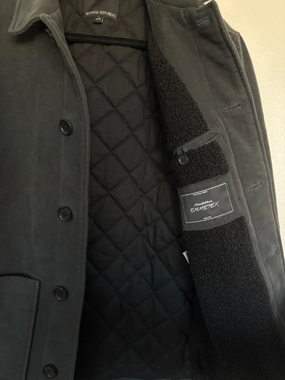 Banana Republic Men’s Black Button down Coat